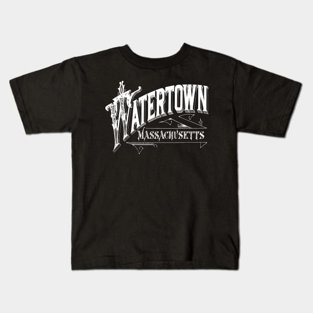 Vintage Watertown, MA Kids T-Shirt by DonDota